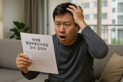 경정과세 고지서를 보고 충격을 받은 한국인 남성