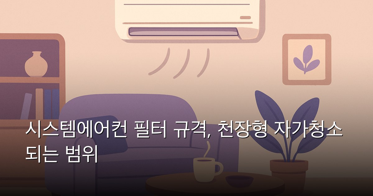 시스템에어컨 필터 규격, 천장형 자가청소 되는 범위