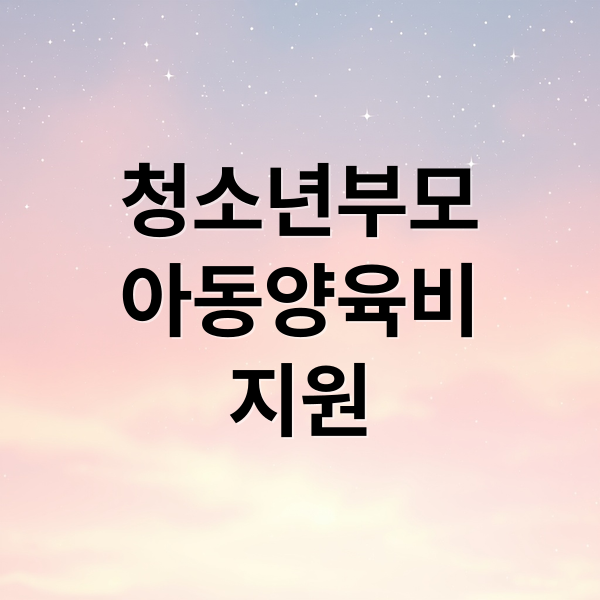 청소년부모 아동양육비 - 월 25만원 지원 받는 방법