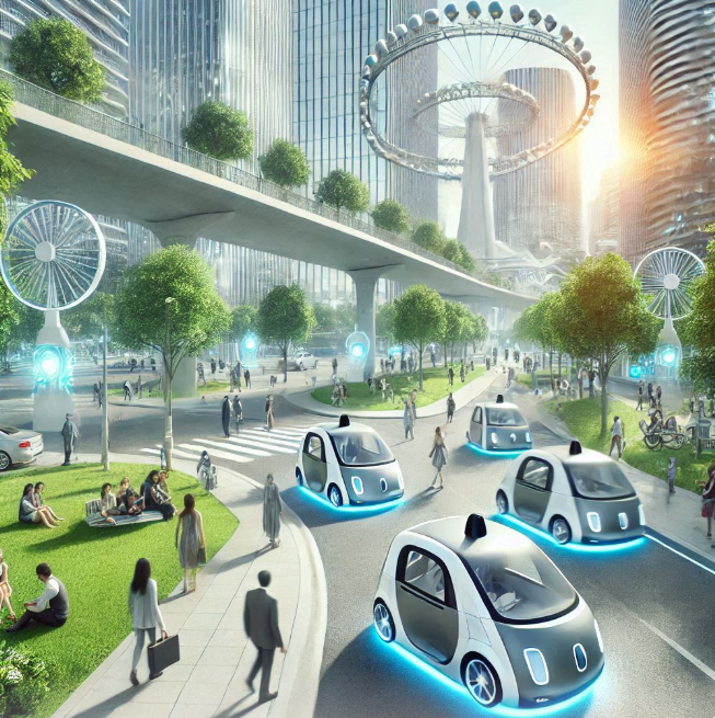 미래의 자율 주행 자동차들