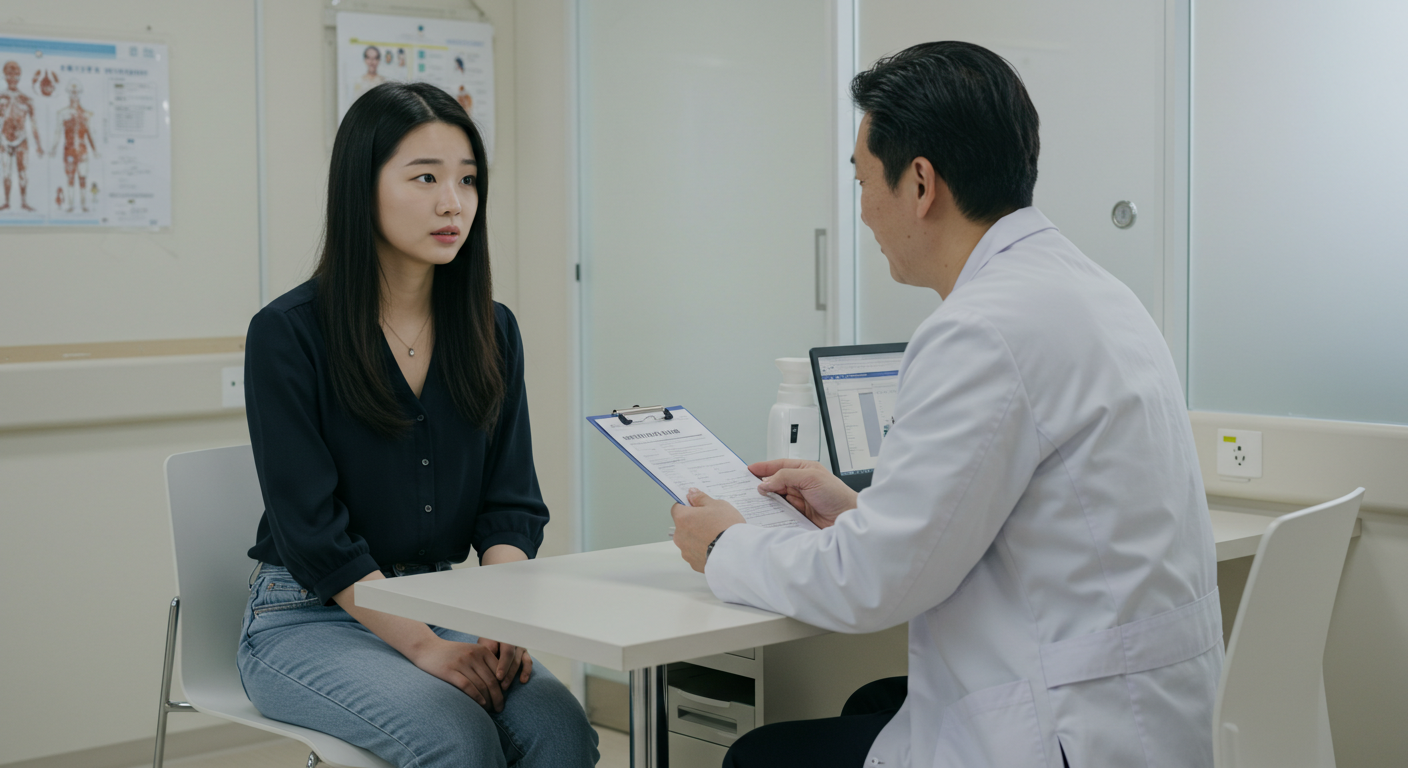상담하는 여성