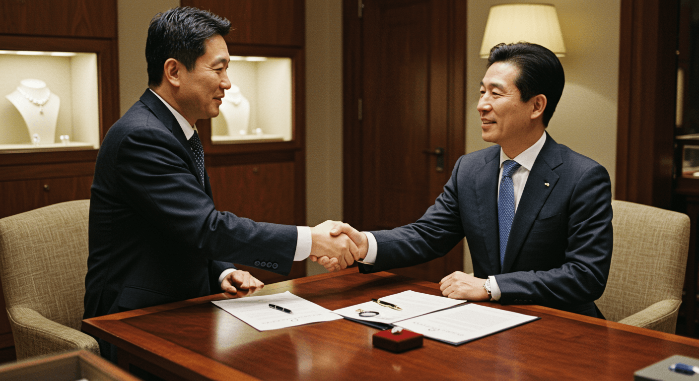 다이아 거래 성사 순간을 표현한 장면 2