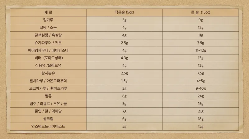 1큰술은 몇g 한큰술 양 정확한 계량법과 요리 팁_2