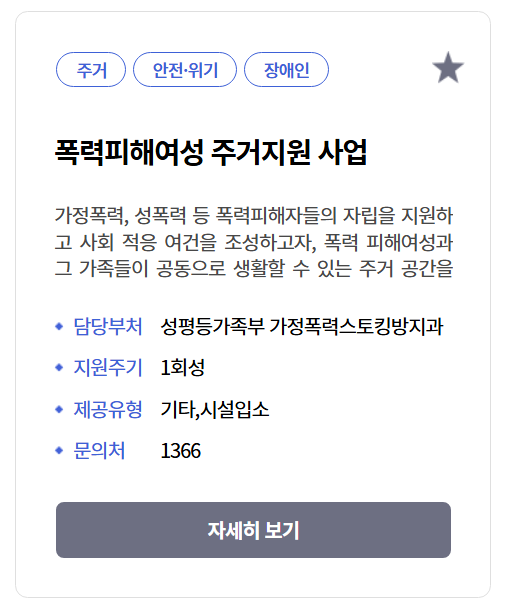폭력피해여성 주거지원 신청