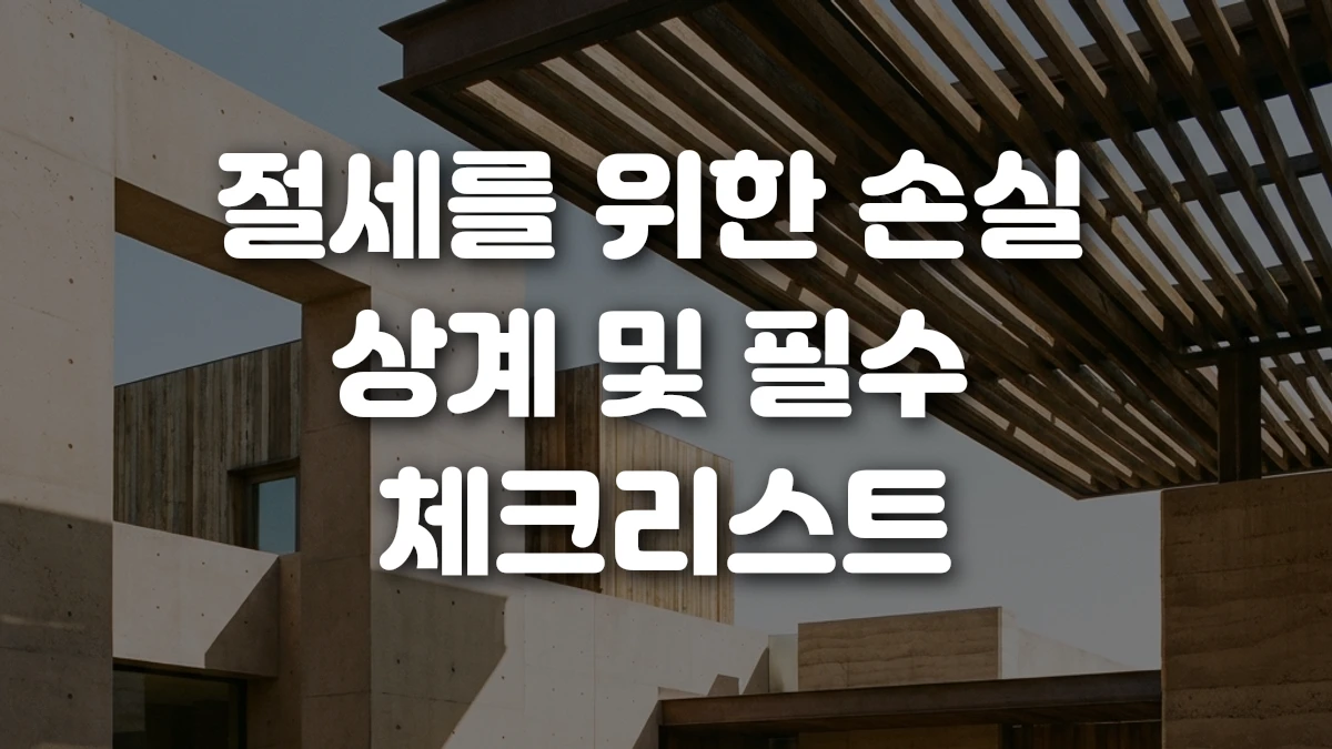 절세를 위한 손실 상계 및 필수 체크리스트