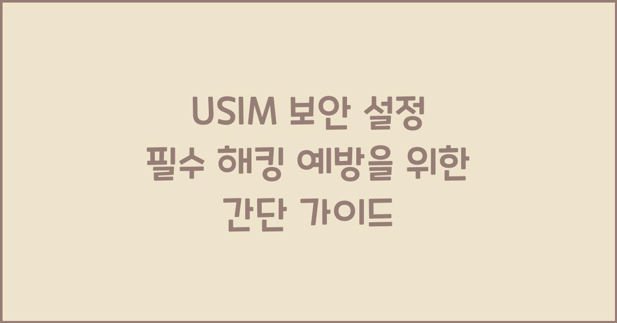 usim 보안 설정