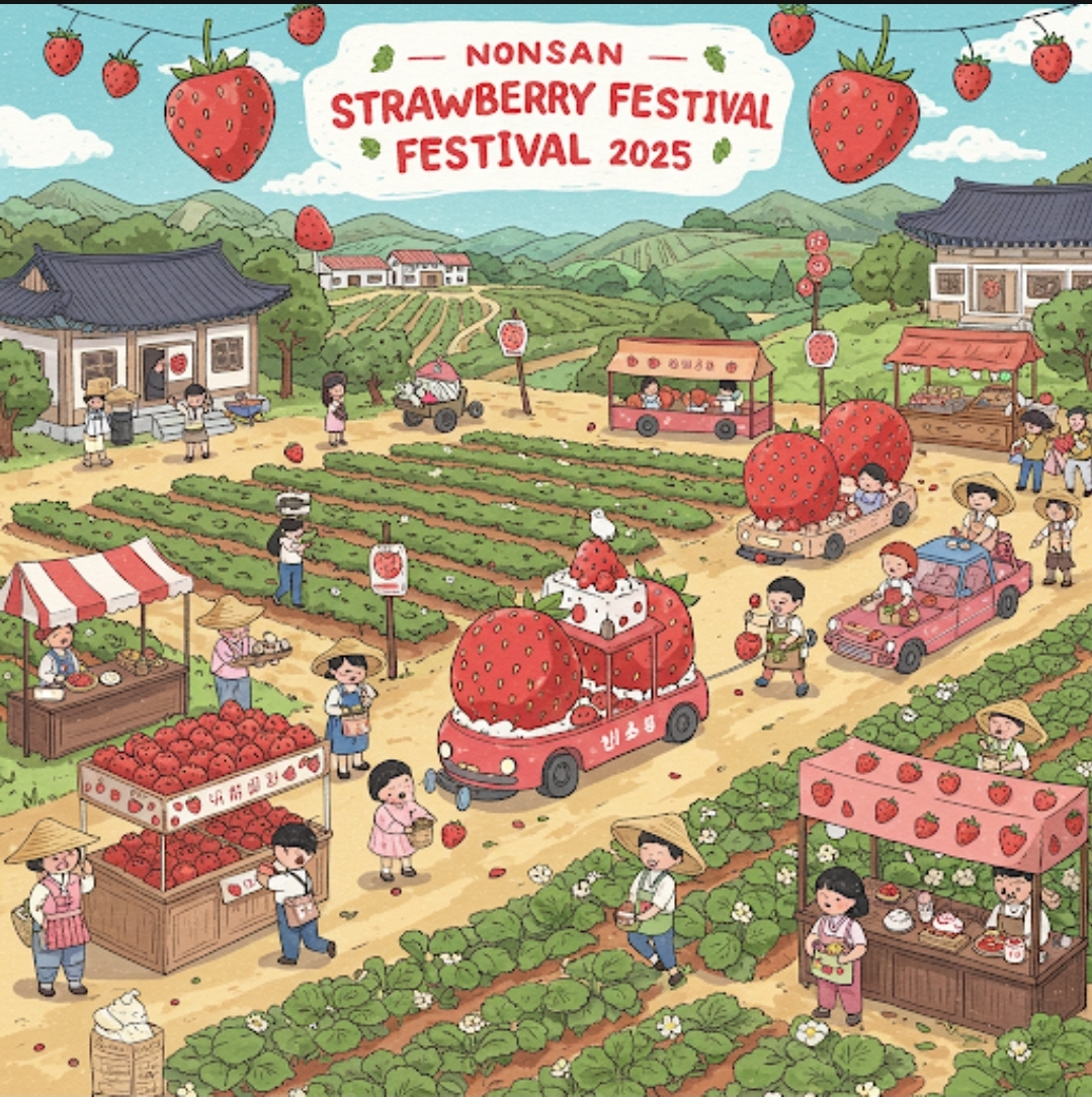 논산 딸기축제 2025! 달콤한 향기 가득한 봄날의 축제