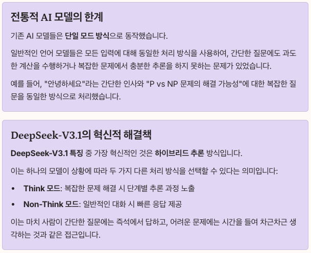 기존 방식과 완전히 다른 접근 - 하이브리드 아키텍처 섹션 정리 이미지