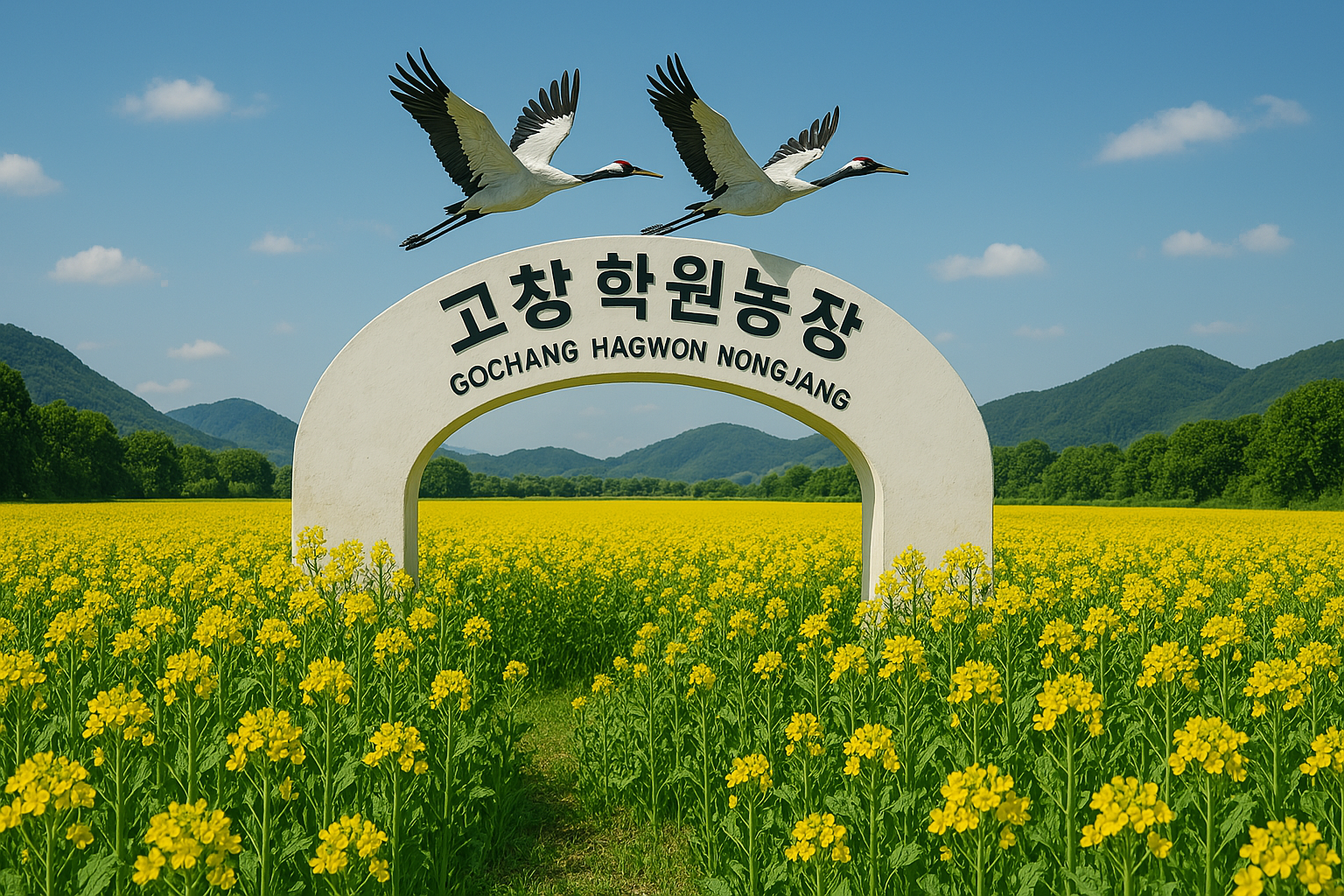 전북 고창 학원농장 유채꽃밭 사진