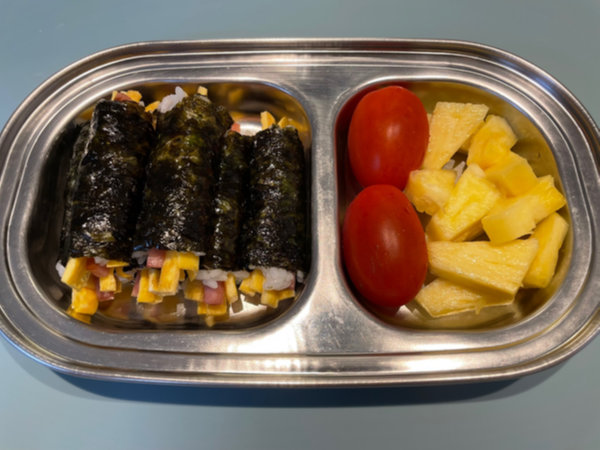 어린이 간편식 - 꼬마김밥, 방울토마토, 파인애플