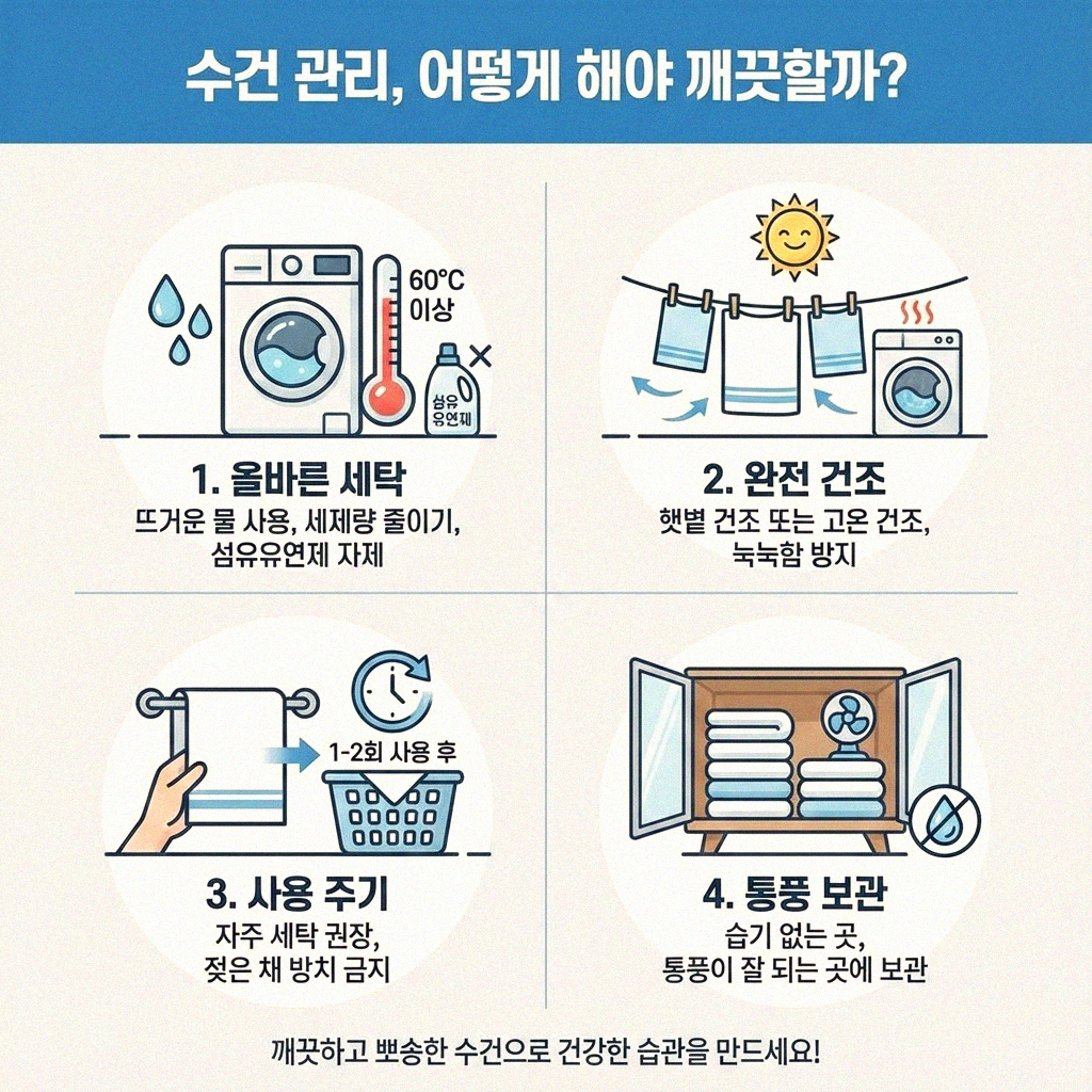 우리 집 화장실 수건 위생 책임지는 교체 주기와 보관법