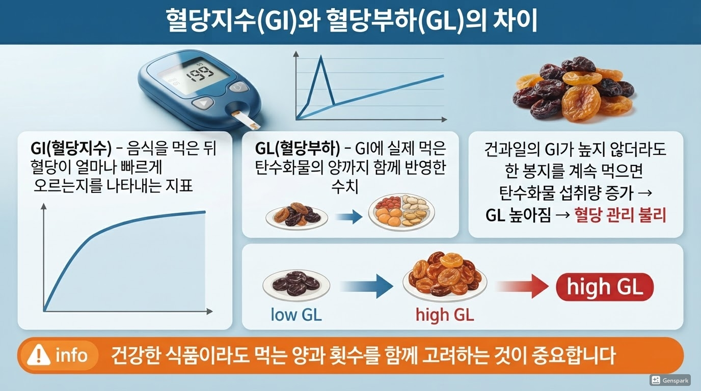 혈당지수(GI)와 혈당부하(GL)의 차이