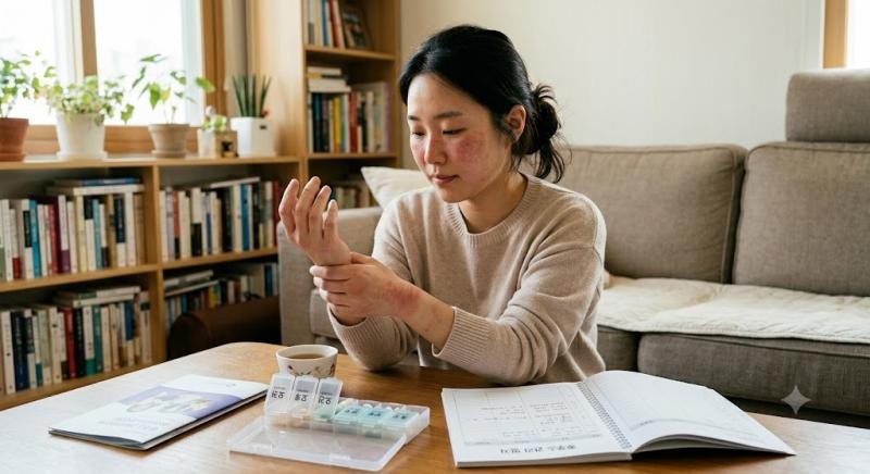 루푸스질환을 앓고 있는 여성의 사진