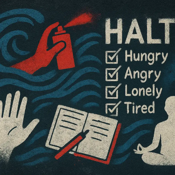 거친 도시 벽 위 그래피티 스타일로 표현된 갈망과 회복의 상징적 이미지