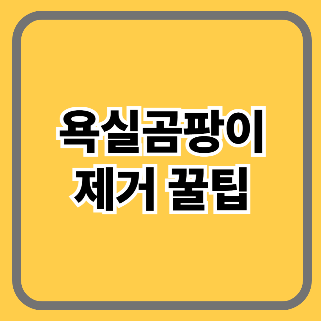 욕실곰팡이 제거 꿀팁