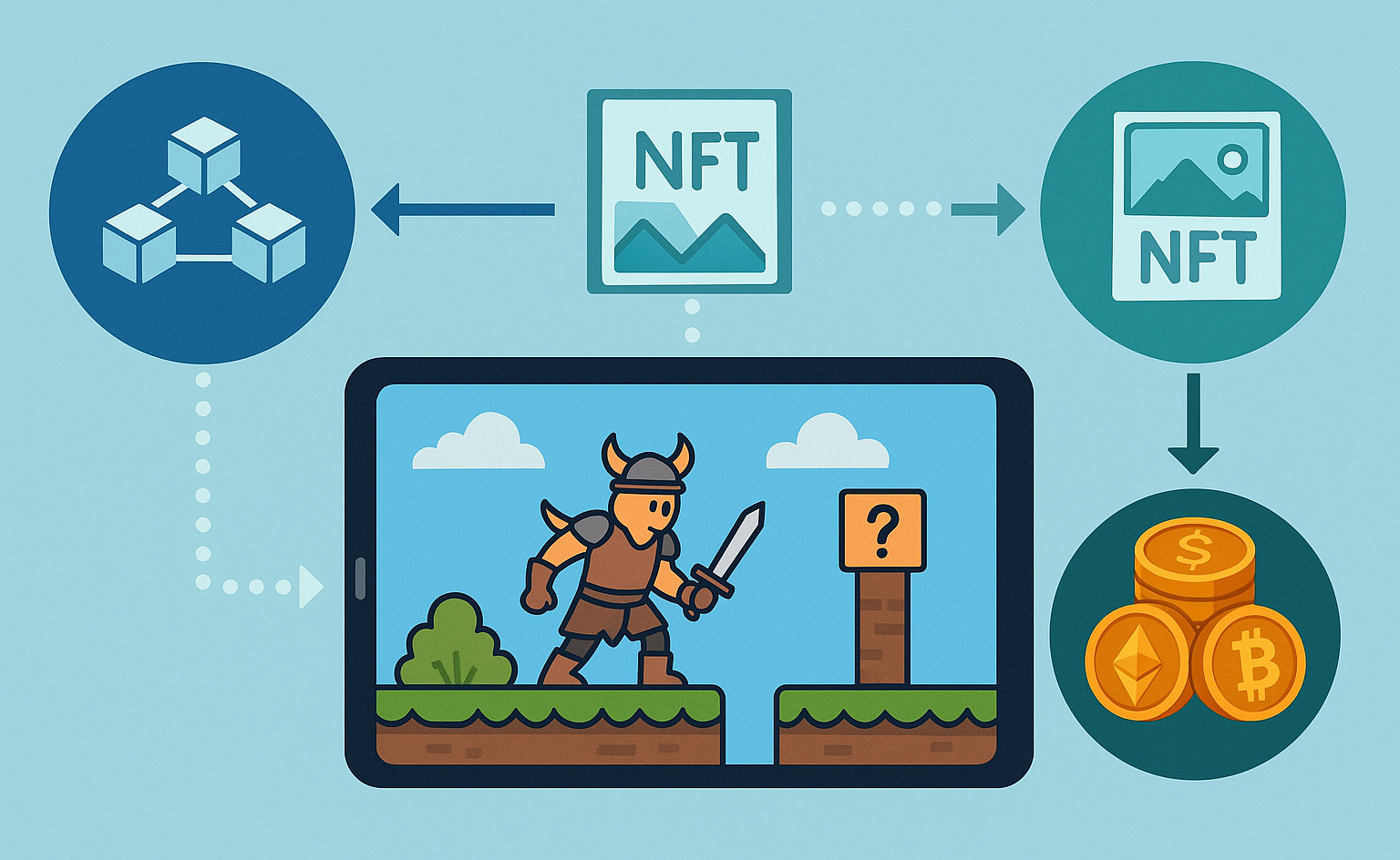 P2E 게임의 구조_ 블록체인, NFT 관련 사진