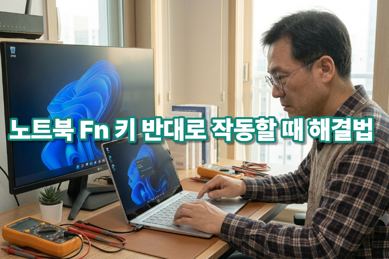 노트북 Fn 키가 반대로 작동할 때 Fn Lock을 해제하는 방법