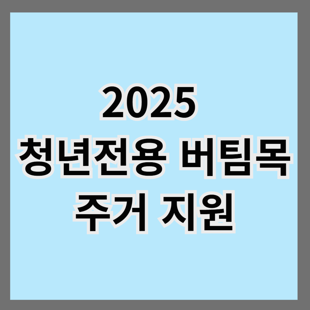 2025 청년전용 버팀목 주거 지원
