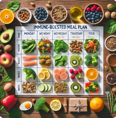 면역력 강화 관련 식단 이미지