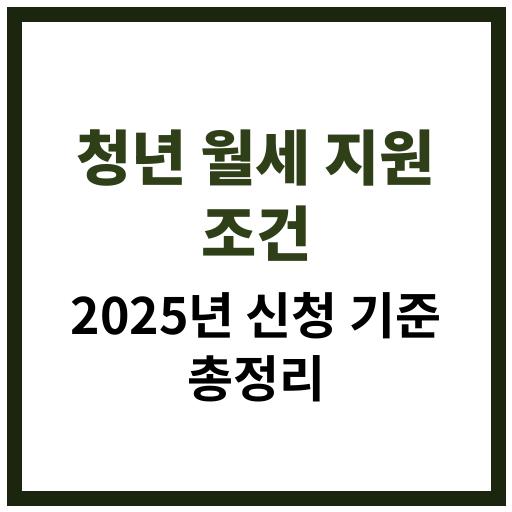 2025년 청년 월세 지원 조건