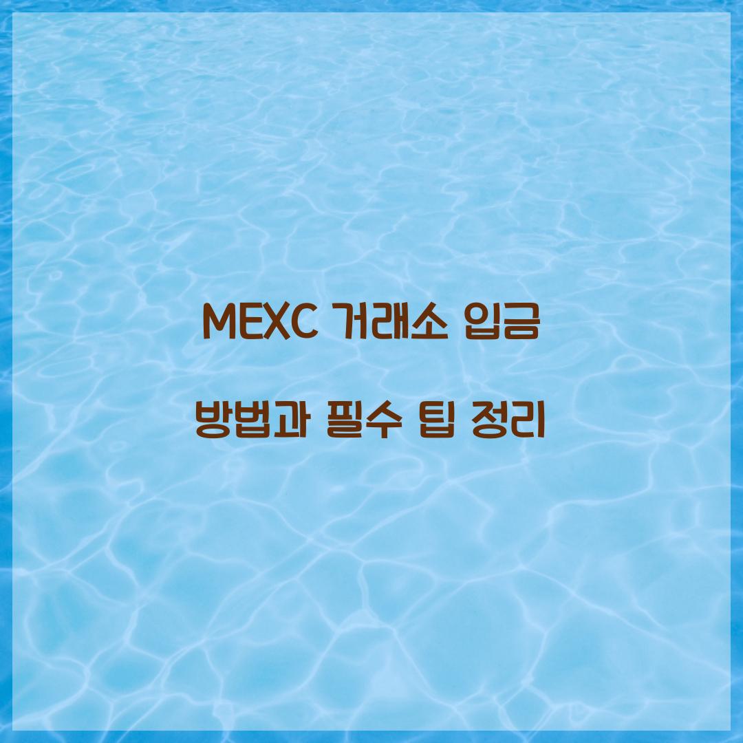 MEXC 거래소 입금