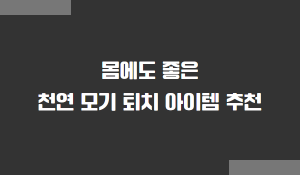 천연 모기 퇴치 아이템 추천