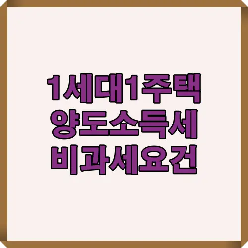 2025년 1세대1주택 양도소득세 비과세 요건을 정리한 썸네일 이미지로, 기본 조건과 거주 요건, 주의사항까지 한눈에 확인할 수 있도록 디자인됨