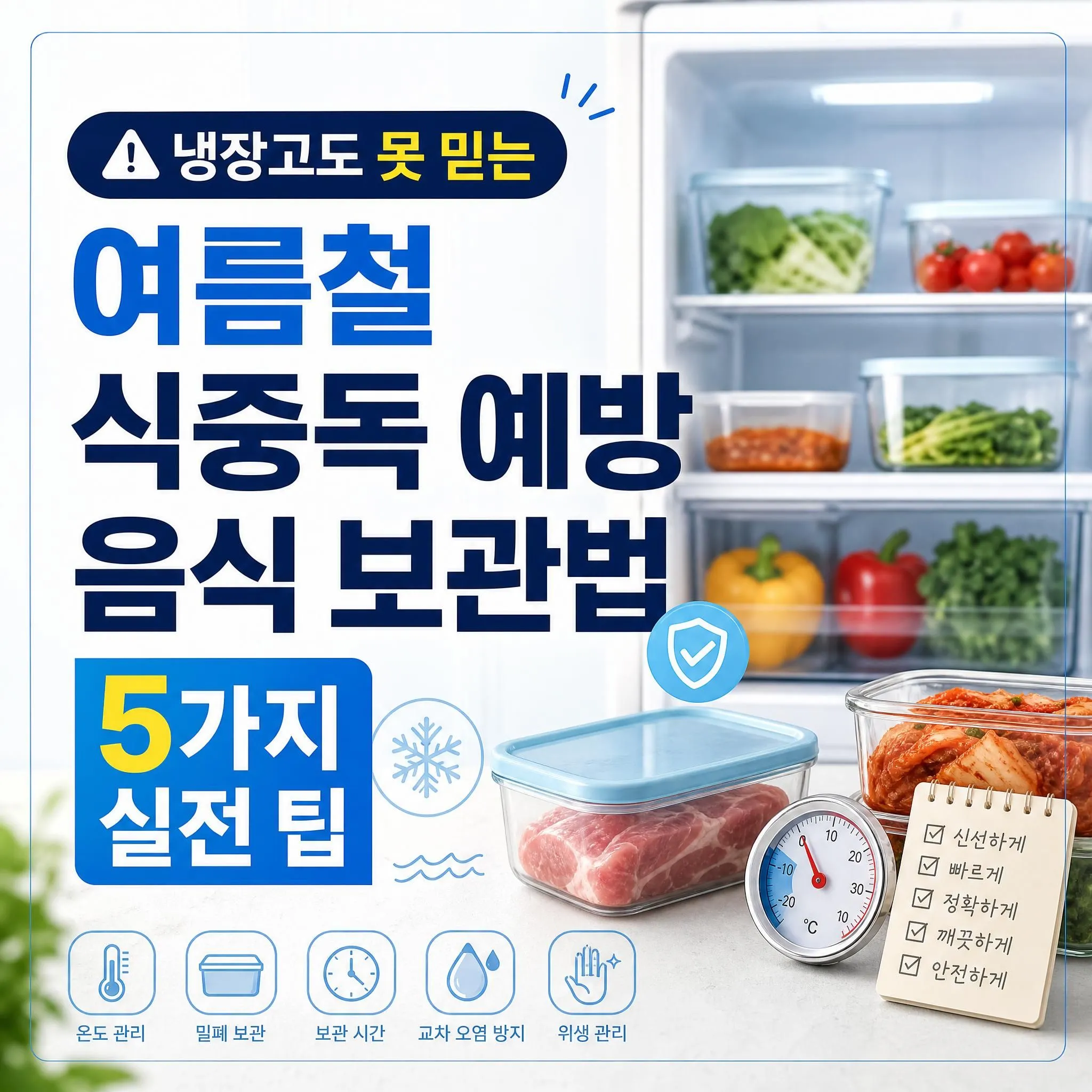 냉장고도 못 믿는 여름철 식중독 예방 음식 보관법 5가지 실전 팁