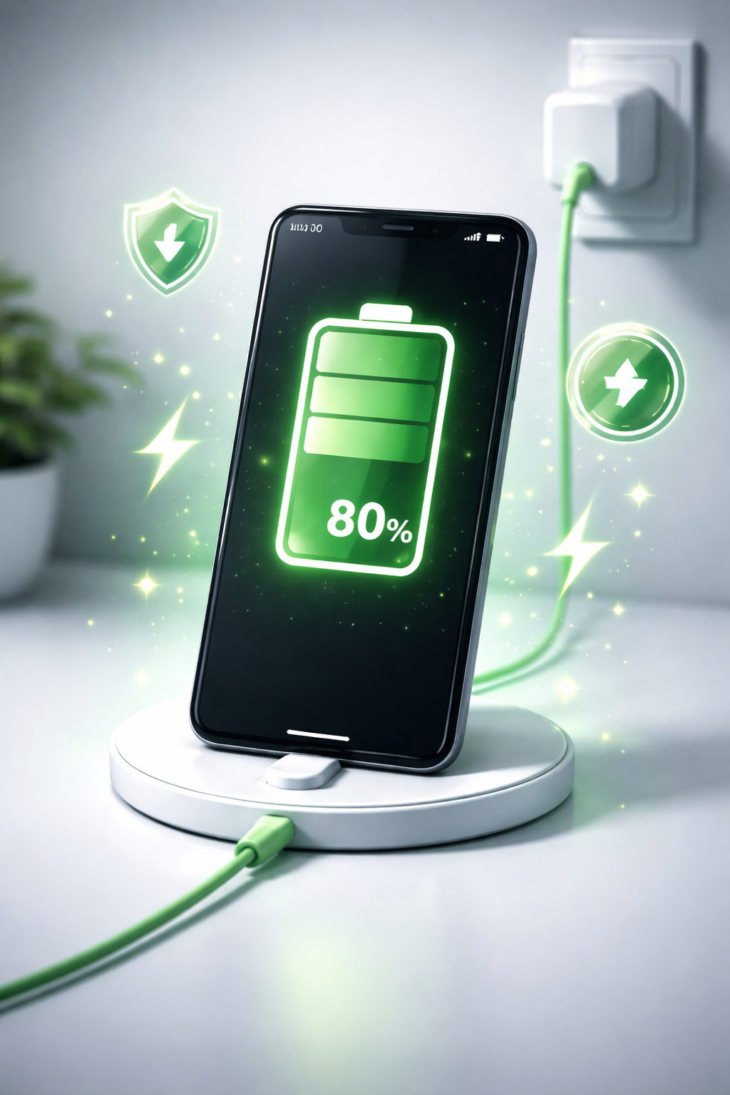 스마트폰 80%충전 이미지