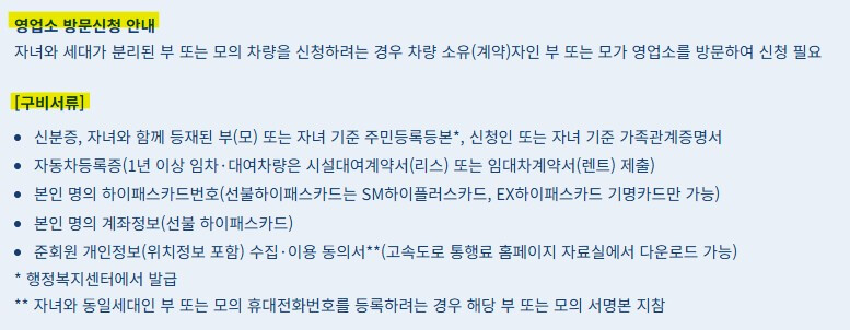 다자녀 고속도로 할인