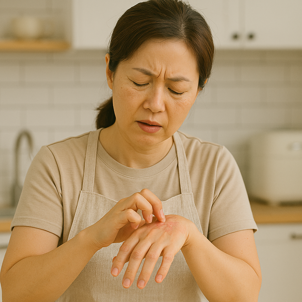 주부습진으로 불편해하는 40대 주부사진