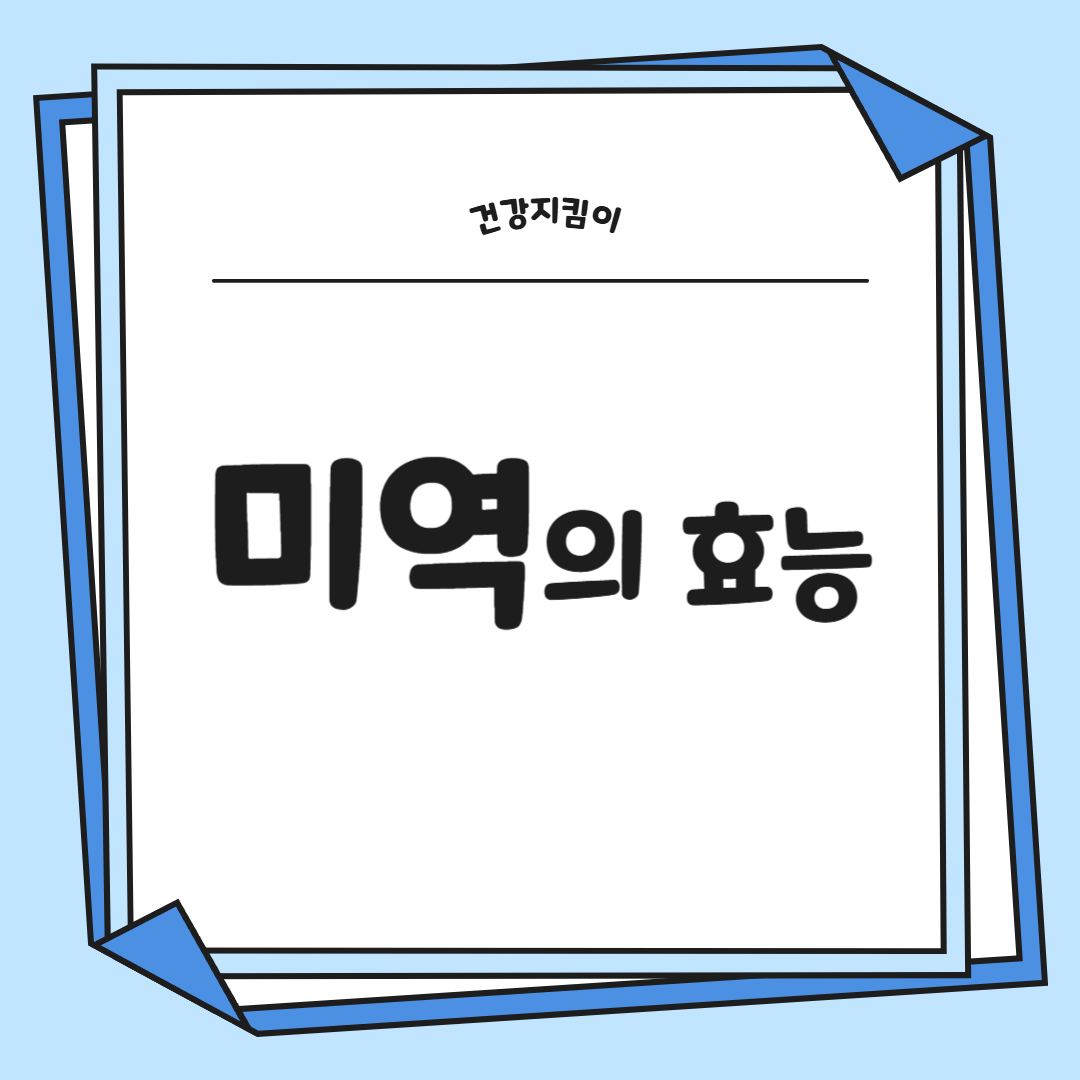 미역 효능 부작용 칼로리