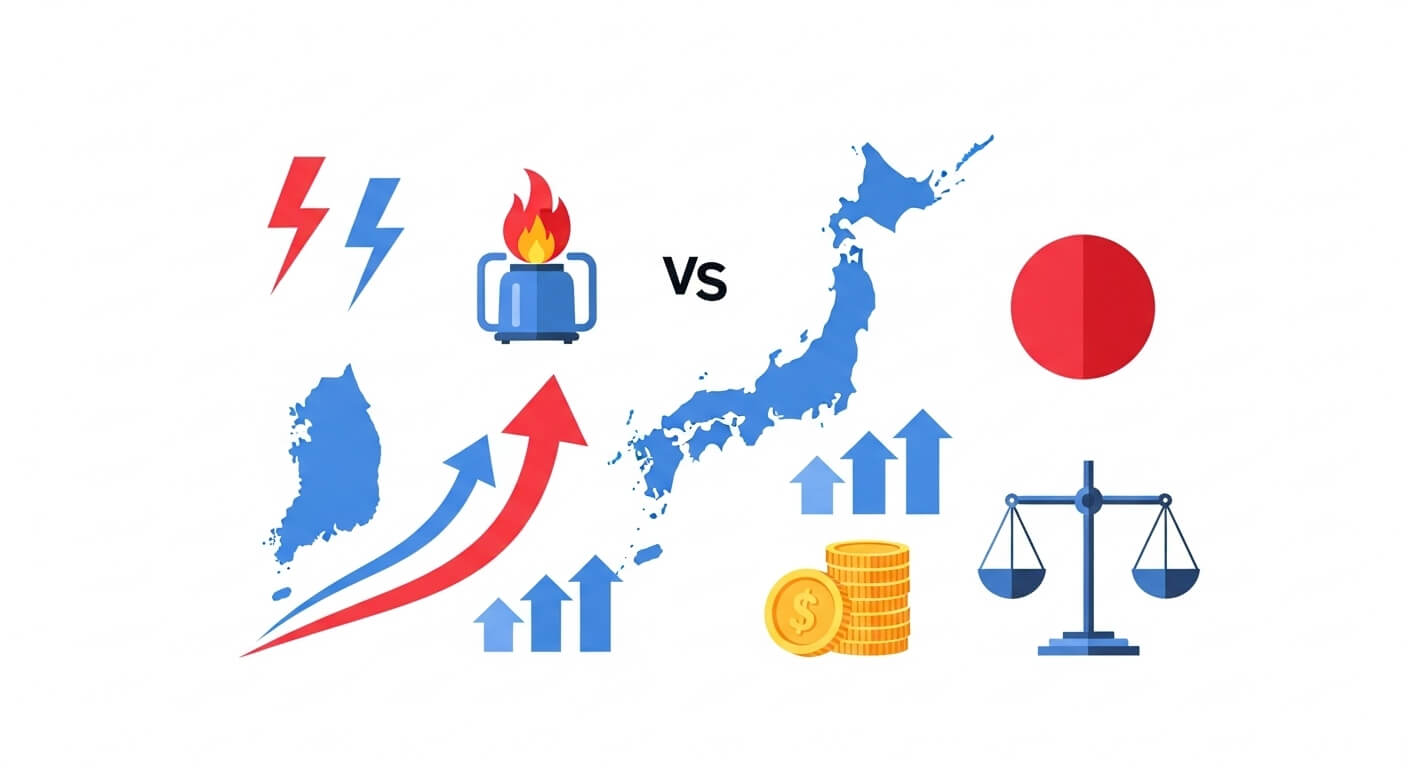 한국, 일본 연료비 인상 비교