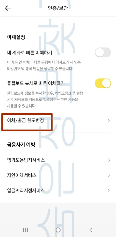 카카오뱅크 이체한도