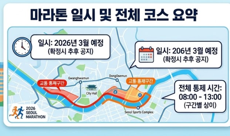 2026- 서울마라톤 -교통통제구간 &middot; 시간 -완벽 -정리-1