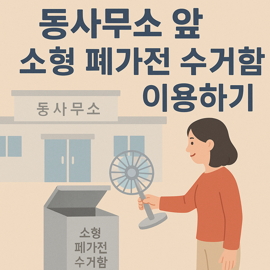 동사무소 앞 소형 폐가전 수거함