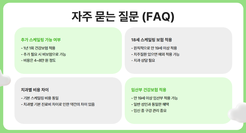 2025년 스케일링 건강보험 적용 대상 총정리- 무료로 받을 수 있는 조건은