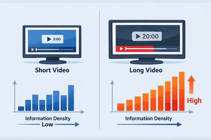 영상 길이보다 정보 효율이 강조된 비교 이미지