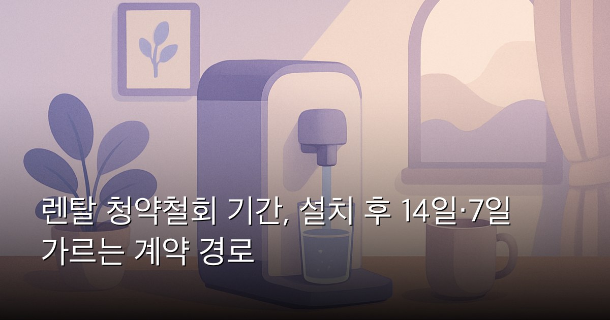 렌탈 청약철회 기간, 설치 후 14일·7일 가르는 계약 경로