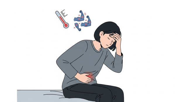 헤르페스 2형 증상 초기에 열·몸살이 동반되는 모습