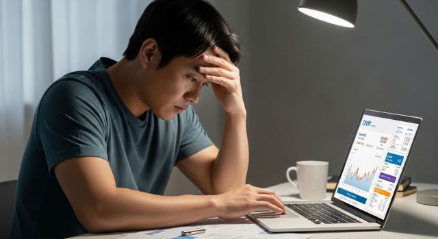 대출 연체로 신용점수 하락과 금융 부담을 고민하는 상황