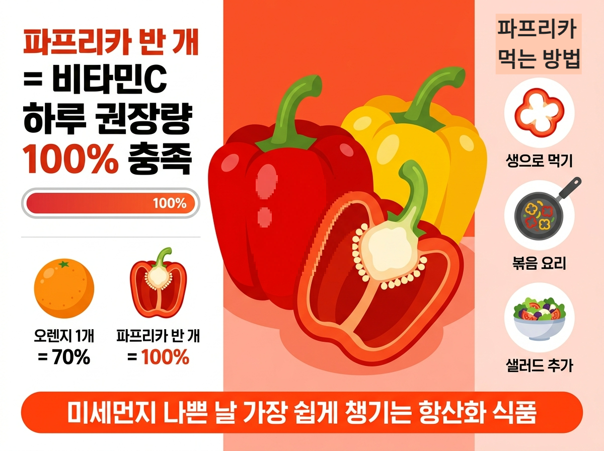 파프리카 비타민C, 미세먼지 파프리카, 항산화 음식 추천, 미세먼지 비타민 섭취법, 봄철 항산화 식품
