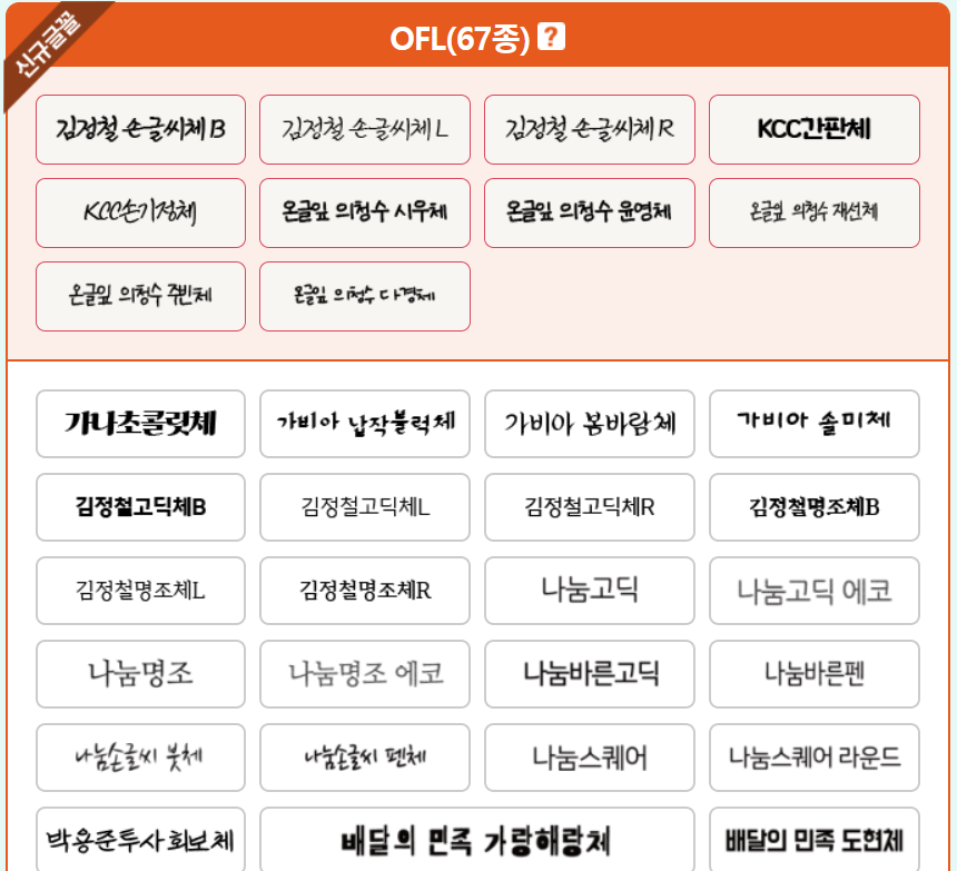 공공누리 안심글꼴 종류2