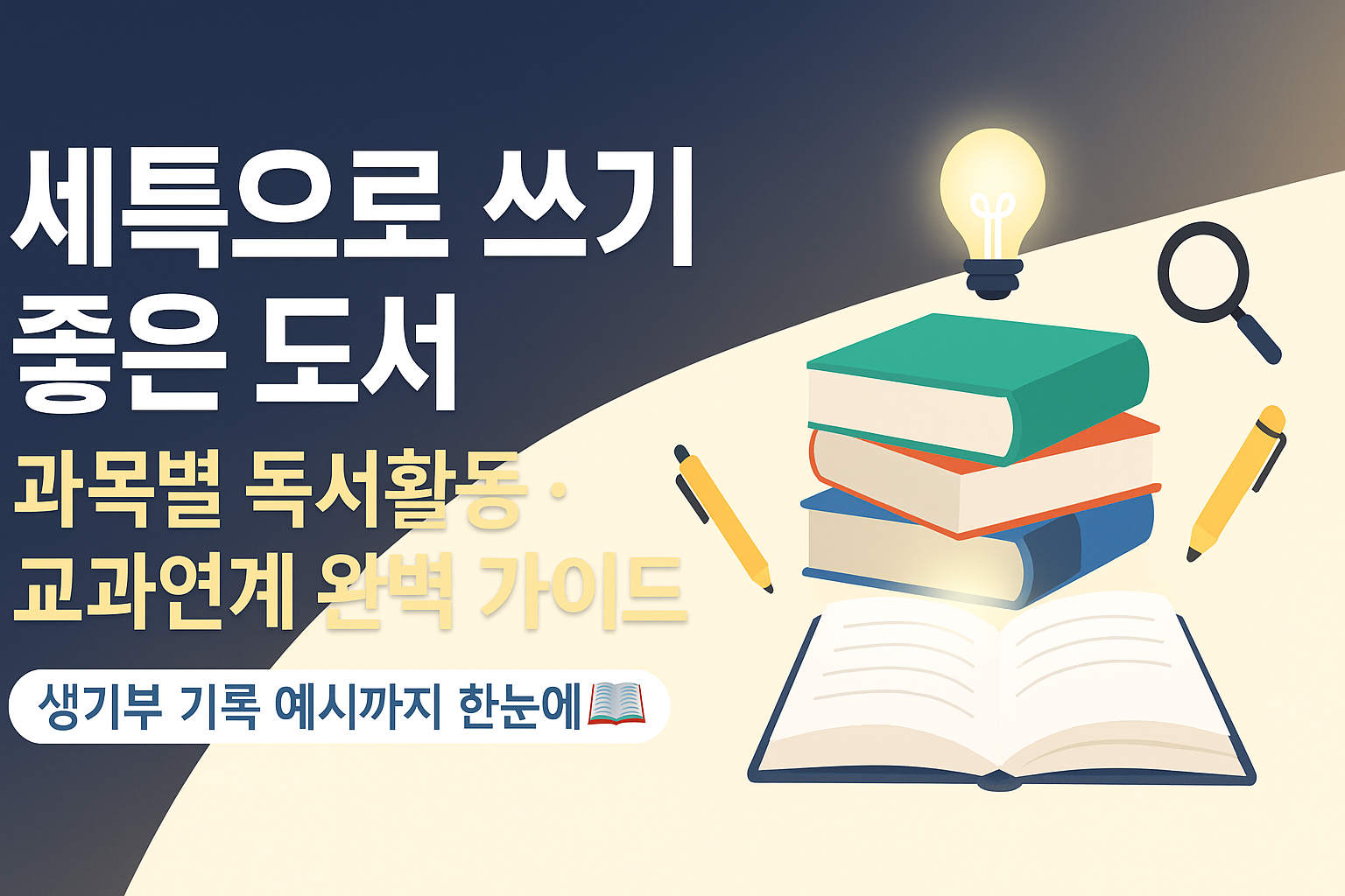 세특으로 쓰기 좋은 도서 50선｜과목별 독서활동 &amp; 교과연계 완벽 가이드