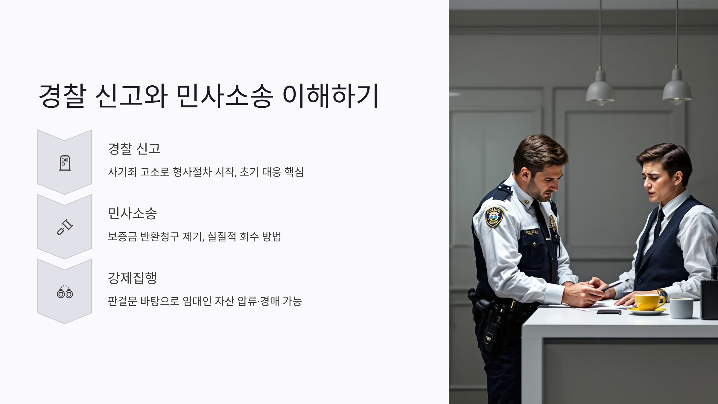 경찰 신고와 민사소송의 차이 이해하기