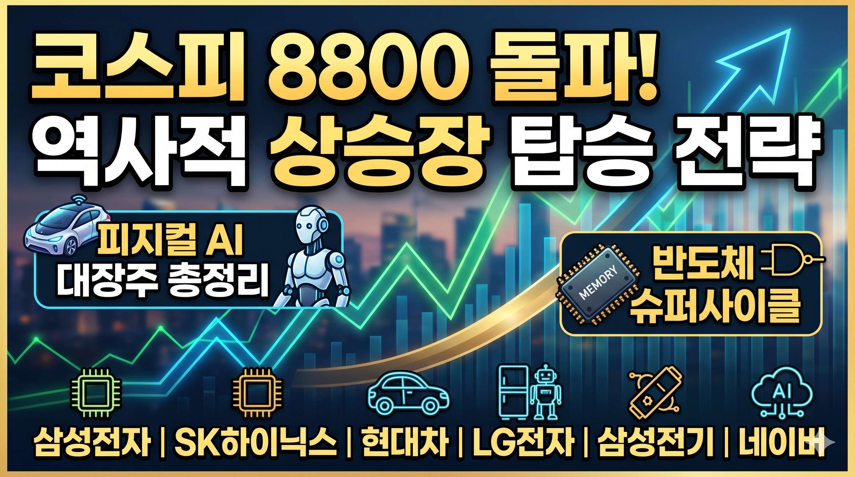 코스피 8800 돌파 피지컬 AI 대장주 총정리