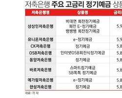 저축은행 예금 상품 활용 고려