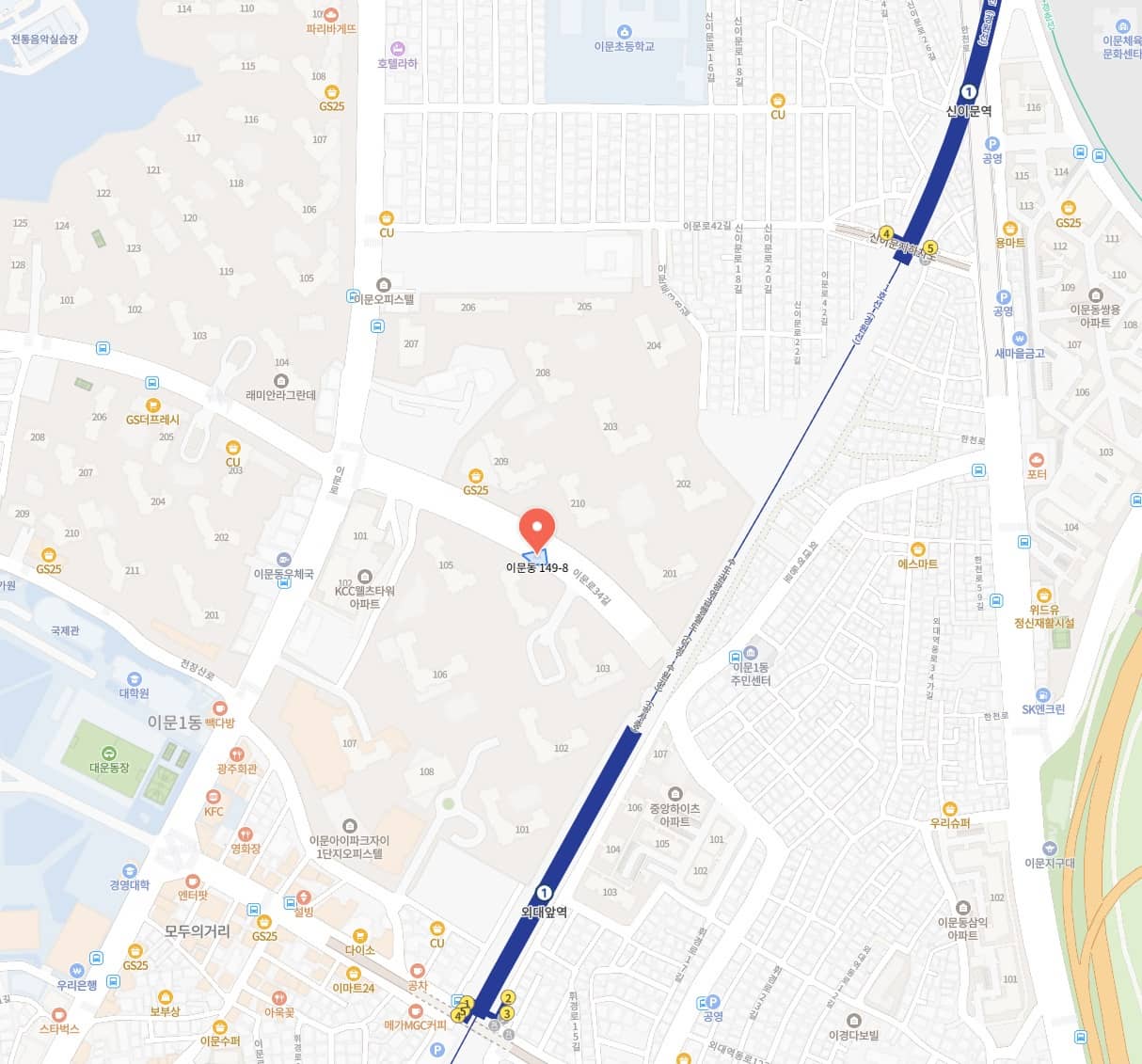 이문 아이파크 자이 위치도