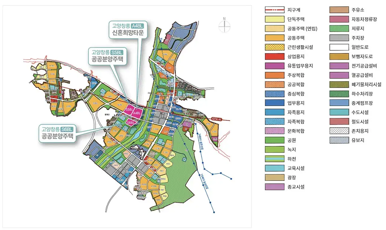 고양창릉 토지이용계획도
