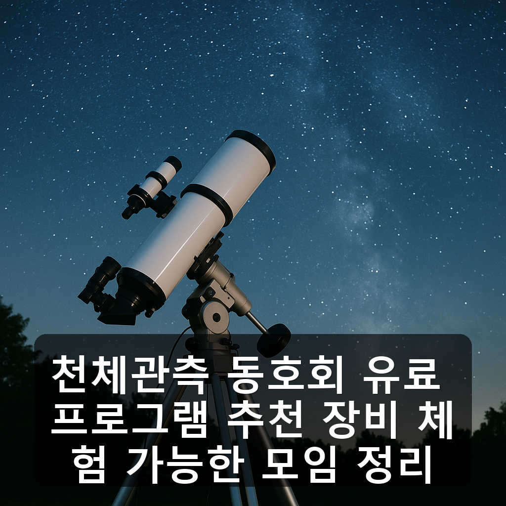 천체관측 동호회 유료 프로그램 추천 장비 체험 가능한 모임 정리